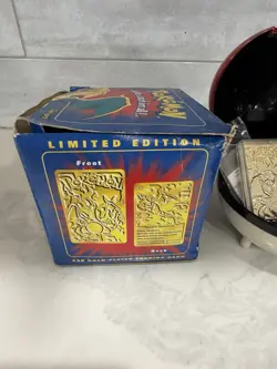1999 Pokemon Burger King 23k Gold Plated Limited Edition Card, #06 Charizard CiB - Image 2