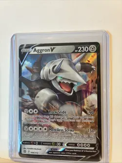 Aggron V 096/172 Brilliant Stars Ultra Rare Holo Pokemon Card TCG - Image 2