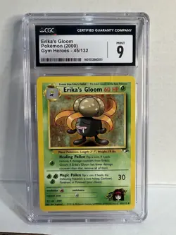 Erika’s Gloom 45/132 Gym Heroes CGC 9 Mint Pokemon Card 2000 WOTC Vintage - Image 1