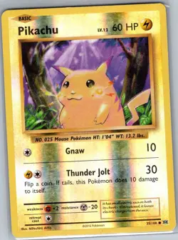 Pikachu 35/108 Reverse Holo - XY - Evolutions - Pokemon Card - LP - Image 1