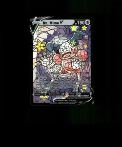 FAN-ART READ DESCRIPTION BELOWHOLO Mr. Mime Card Stained Glass Pokemon Card - Image 1