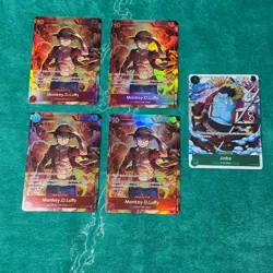 5 Card Collection Lot Monkey D. Luffy ST10-006 SR + Jinbe P-063 One Piece - Image 1