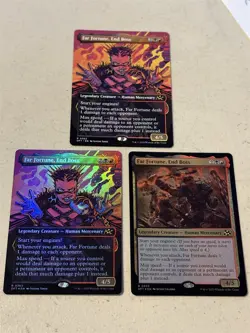 3 x mtg Far Fortune End Boss, 2 foil, 2 borderless, Aetherdrift, unplayed - Image 1