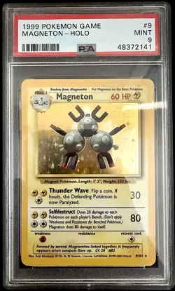 Pokemon Magneton Holo Base Set WOTC 1999-2000 4th UK Print PSA 9 POP 18 - Image 1