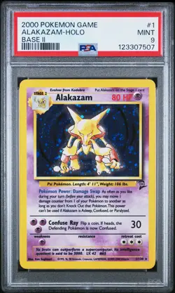 Alakazam 1/130 Holo Rare 1 Game Base 2 Pokemon PSA 9 *507 - Image 1