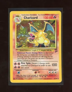 SWIRL 2000 Pokemon Game Base Set 2 II Charizard 4/130 Holo Foil Unlimited WOTC - Image 1