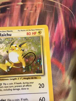 Pokemon TCG Base Set Raichu Holo Rare Card 14/102 Vintage LP - Image 2