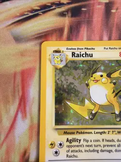 Pokemon TCG Base Set Raichu Holo Rare Card 14/102 Vintage LP - Image 3