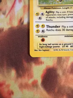 Pokemon TCG Base Set Raichu Holo Rare Card 14/102 Vintage LP - Image 4