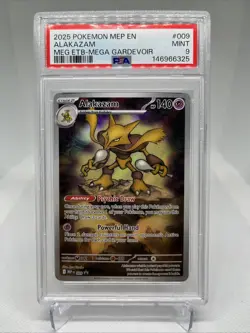 2025 POKEMON MEP EN-ME BLACK STAR PROMO #009 ALAKAZAM PSA 9 - Image 1