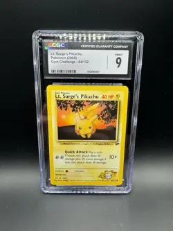 Pokemon Lt Surge's Pikachu Gym Challenge #84 CGC 9 Mint - Image 1