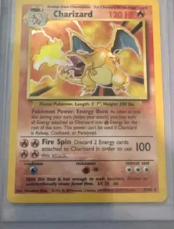 Pokemon Charizard 004/102 Base Set Holo Rare 120 HP English Card - Image 1