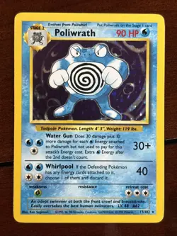 Pokemon Base Set Poliwrath 13/102 Holo Rare - Image 1