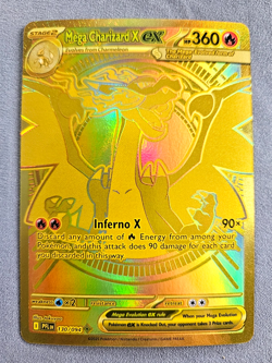 Mega Charizard X EX 130/094 Pokemon Phantasmal Flames Gold Holo Hyper Rare - Image 1