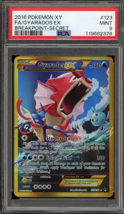 Pokemon Gyarados EX XY Breakpoint Secret Rare Full Art #123 PSA 9 Mint - Image 1