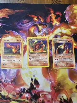 Pokemon TCG Charmander,Dark charmeleon , Dark charizard holo Team rocket Set EVO - Image 1