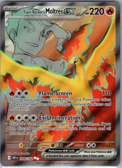 Pokemon TCG Team Rocket's Moltres EX Full Art Holo Destined Rivals 208/182 NM - Image 1
