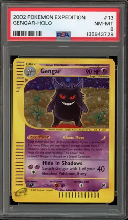 Pokemon Gengar Expedition Holo Rare #13 PSA 8 - Image 1