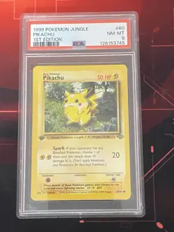 1999 POKEMON JUNGLE 1ST EDITION #60 PIKACHU PSA 8 - Image 1