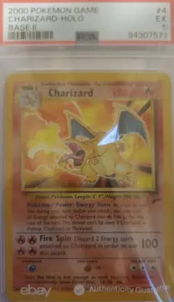 2000 Pokemon Game Base 2 #4 Charizard Holo PSA 5 - Image 4