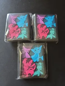 Pokemon Evolving Skies ETB Sleeves 3 Packs 195 Sleeves Total Eevee Eeveelution - Image 1