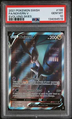 2021 POKEMON SWORD & SHIELD EVOLVING SKIES #196 FULL ART/NOIVERN V PSA 10 - Image 1