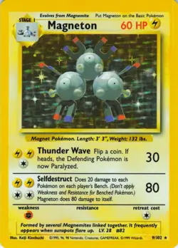 Magneton- Holo - 9/102 Base Set - WOTC Unlimited - Pokemon TCG - 1999 - Image 1