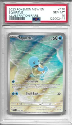 Pokemon Squirtle 170/165 Sv: Scarlet & Violet 151 Holo English PSA 10 Gem Mint - Image 1