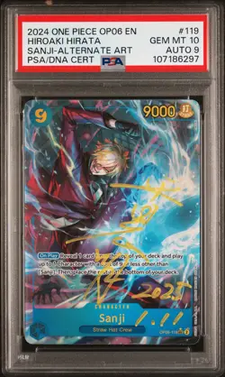 Sanji 119 Alternate Art Hiroaki Hirata Signature Op06 One Piece Auto 10 PSA 10 - Image 1