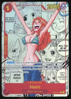 One Piece CCG Nami Manga OP01-016 PRB-01 English Premium Booster MINT - Image 1