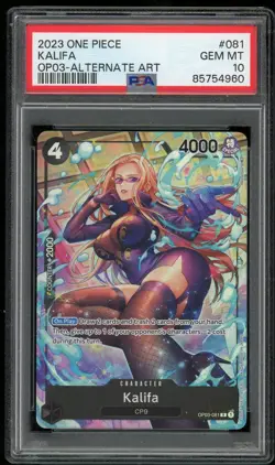 One Piece CCG Kalifa ALT ART OP03-081 Pillars of Strength PSA 10 Gem Mint - Image 1