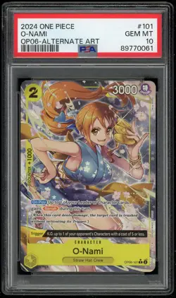 One Piece CCG 0-Nami Alt Art Wings of the Captain OP06-101 PSA 10 Gem Mint - Image 1