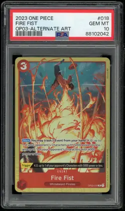 One Piece CCG Fire Fist Alternate Art Pillars of Strength OP03-018 PSA 10 GM - Image 1