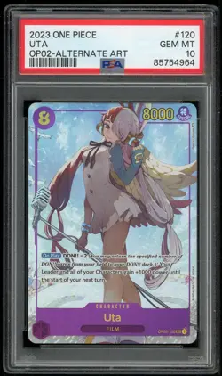 One Piece CCG Uta Alternate Art Paramount War OP02-120 PSA 10 Gem Mint - Image 1