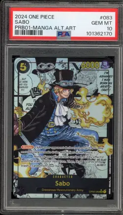 One Piece CCG Sabo PRB01 Manga Alternate Art OP04-083 PSA 10 Gem Mint - Image 1