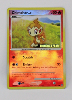 Chimchar 76/130 Diamond and Pearl Reverse Holo stamped Pokemon card - Image 1