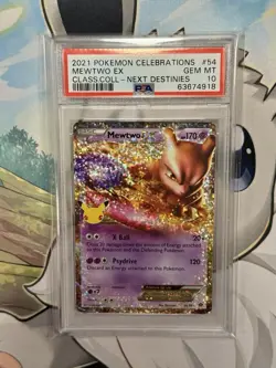 Pokemon Mewtwo EX (54/99 Celebrations: Classic Collection) Holo PSA 10 Card - Image 1