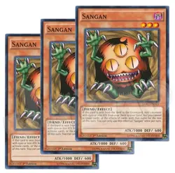 Yugioh - Sangan x 3 - 1st Edition NM - Plus Free Holo Card - Image 1