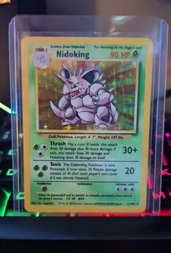 Pokemon TCG Nidoking Base Set Holo Unlimited Rare Card 11/102 - Image 1