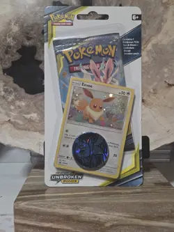 Pokemon Sun & Moon Unbroken Bonds Coin, Eevee Card Blister Pack Factory Sealed - Image 1