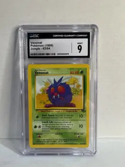 1999 Pokemon Jungle Venonat #63/64 – CGC 9 Mint Vintage WOTC Card - Image 1
