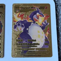 Set Of 8 Pokemon Gold Foil Fan Art Cards (Charizard) - Image 4
