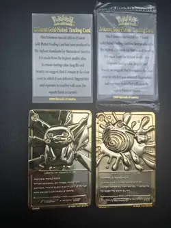 Pokemon 23K Gold Plated Trading Card #25 Pikachu & #61 Poliwhirl - Image 2
