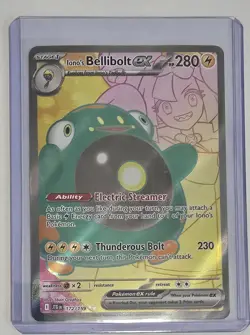Pokemon TCG Ionos Bellibolt EX Gold Hyper Rare Card 188/159 Journey Together NM - Image 1