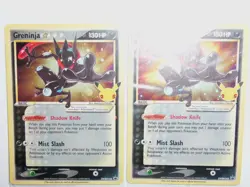 2 Pokemon Greninja Gold Star SWSH144 Celebrations Black Star Promo Card Sealed - Image 5