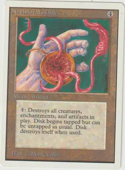 x1 carte Nevinyrral's Disk UNLIMITED MAGIC MTG ENGLISH 1993 EX+ to NM - Image 1