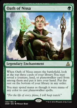 MTG Oath of Nissa - Foil, Oath of the Gatewatch, Moderately Played, English - Image 1