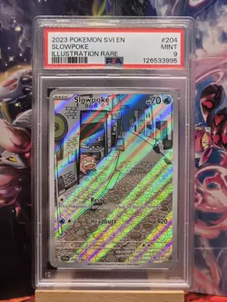 2023 Pokemon SVI Illustration Rare #204 Slowpoke PSA 9 MINT - Image 1