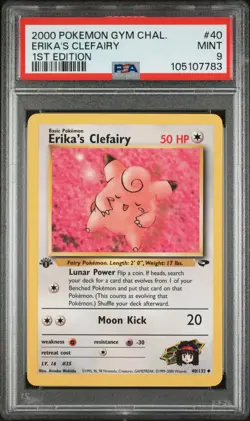 2000 POKEMON GYM CHALLENGE 40 ERIKA'S CLEFAIRY 1ST EDITION - PSA MINT 9 - Image 1