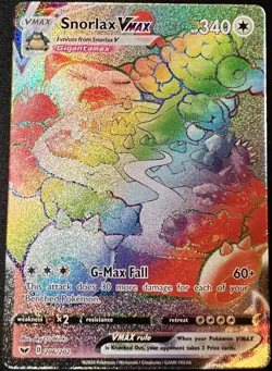 Snorlax Vmax 206/202 Sword & Shield NM Secret Rainbow Rare Full Art Pokemon Card - Image 1